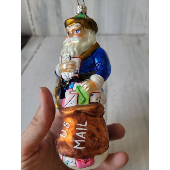 Radko merry mailman Santa mail carrier post office ornament glass vintage - Picture 2 of 7